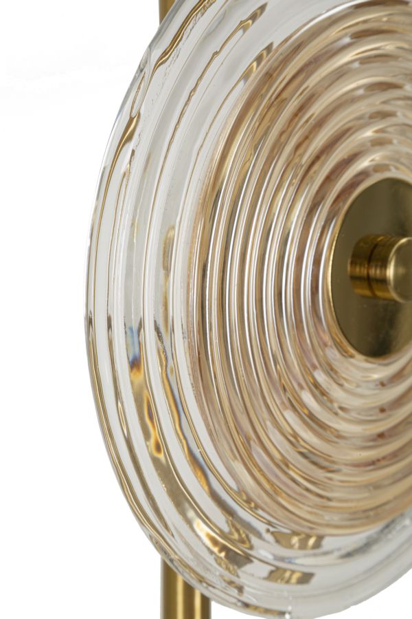 Lampe de table dorée et en verre avec disques blancs – Collection Venice