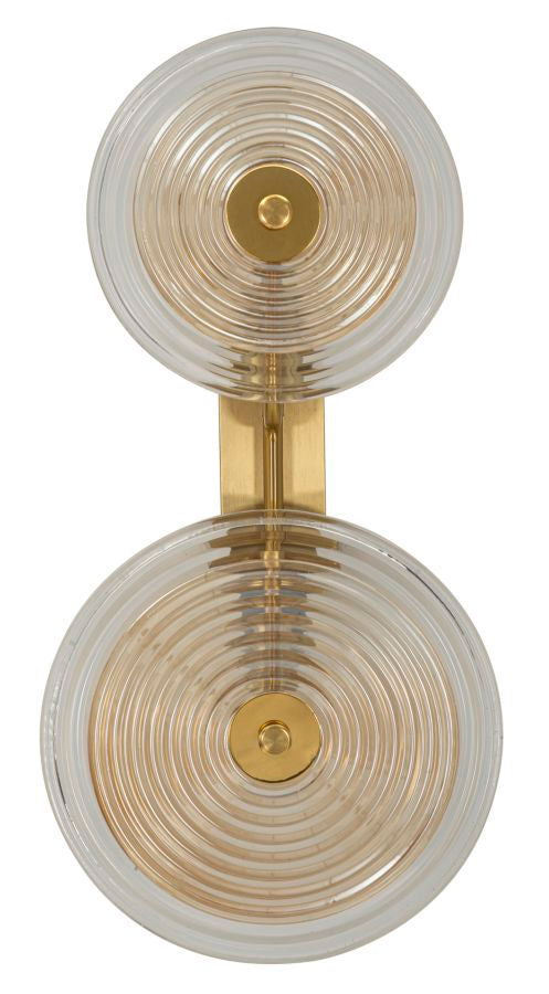 Applique murale dorée et en verre avec disques blancs – Collection Venice