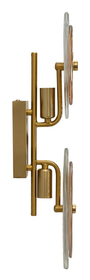 Applique murale dorée et en verre avec disques blancs – Collection Venice