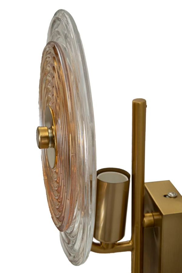 Applique murale dorée et en verre avec disques blancs – Collection Venice