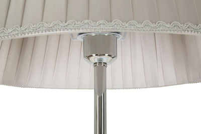 Lampadaire argenté avec abat-jour en tissu gris – Slivery Modern Design