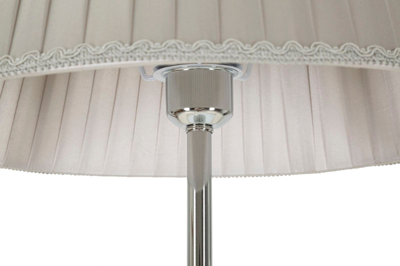 Lampadaire argenté avec abat-jour en tissu gris – Slivery Modern Design