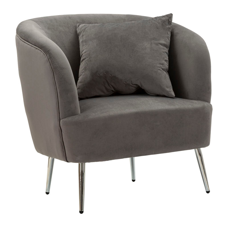 Fauteuil rembourré gris graphite avec coussin – Fauteuil d&