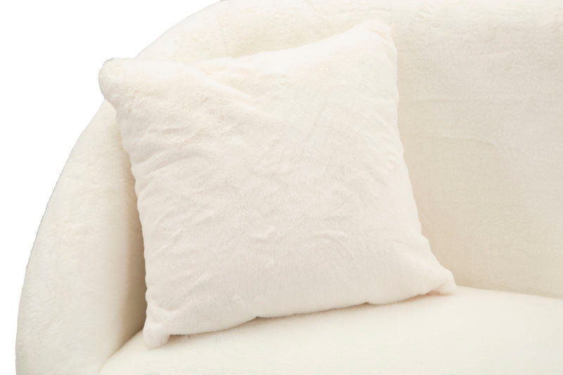 Canapé rembourré crème avec coussins – Canapé 2 places Soffy