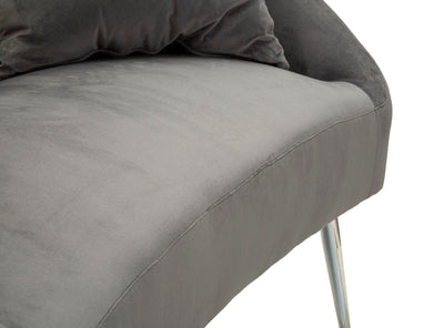 Canapé rembourré gris graphite avec coussins – Canapé 2 places Silvery