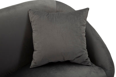 Canapé rembourré gris graphite avec coussins – Canapé 2 places Silvery