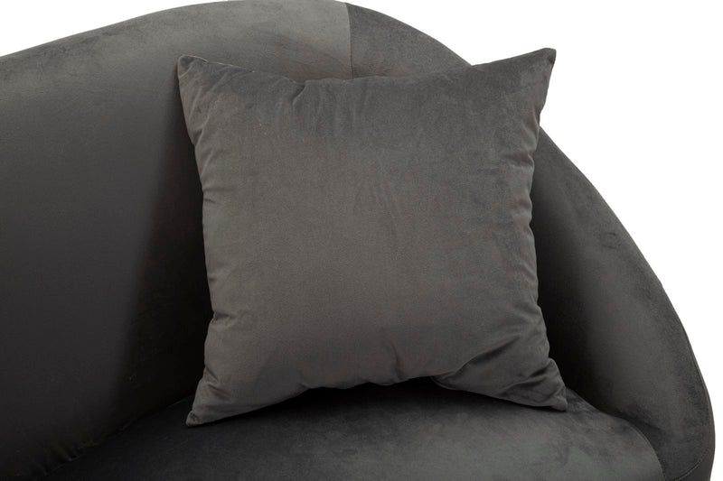 Canapé rembourré gris graphite avec coussins – Canapé 2 places Silvery