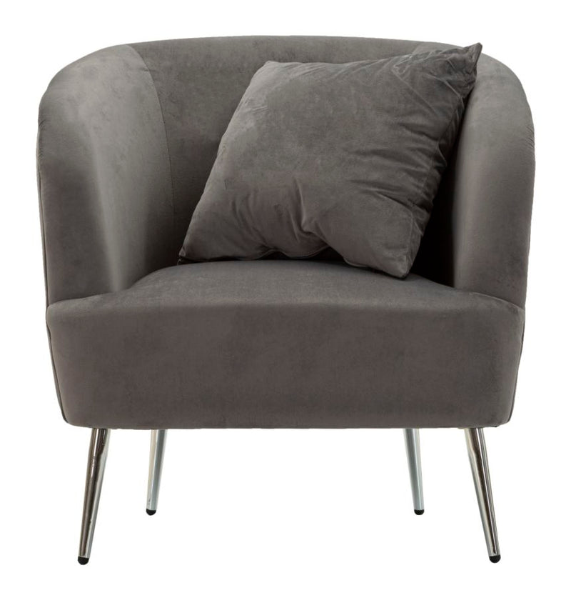 Fauteuil rembourré gris graphite avec coussin – Fauteuil d&