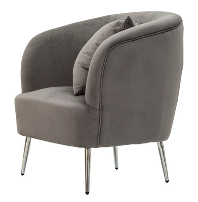 Fauteuil rembourré gris graphite avec coussin – Fauteuil d'appoint Silvery