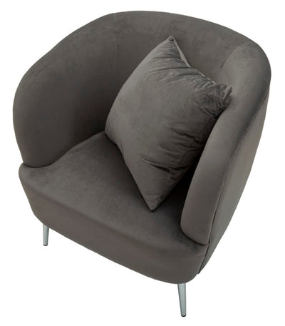 Fauteuil rembourré gris graphite avec coussin – Fauteuil d'appoint Silvery