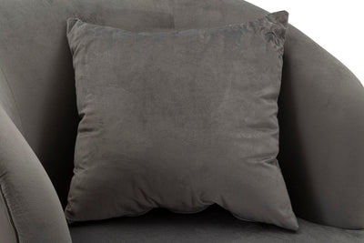 Fauteuil rembourré gris graphite avec coussin – Fauteuil d'appoint Silvery