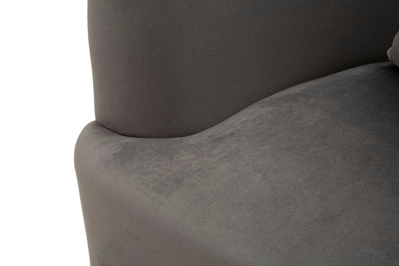 Fauteuil rembourré gris graphite avec coussin – Fauteuil d&
