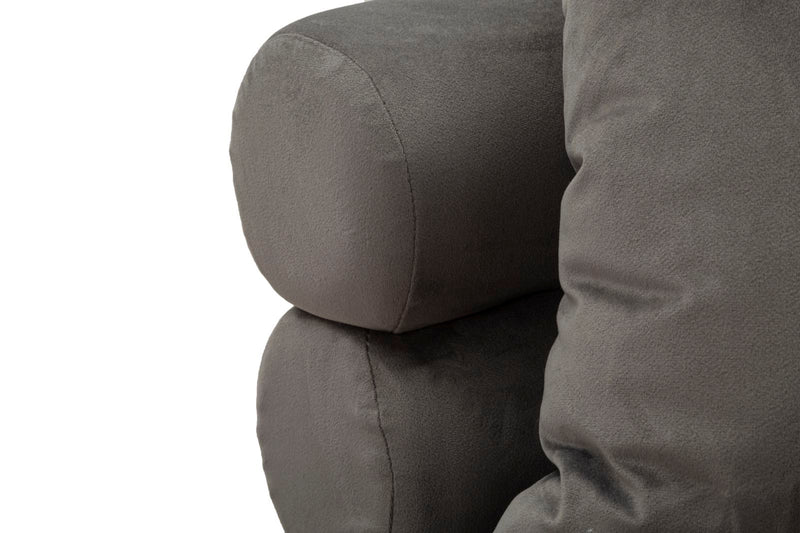 Canapé rembourré gris graphite avec coussins – Canapé 2 places Silvery Plus