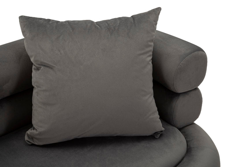 Canapé rembourré gris graphite avec coussins – Canapé 2 places Silvery Plus