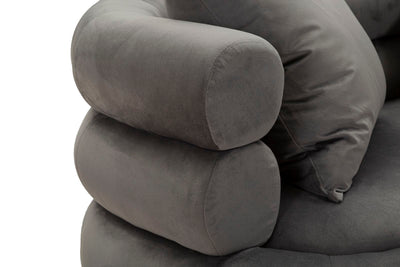 Canapé rembourré gris graphite avec coussins – Canapé 2 places Silvery Plus