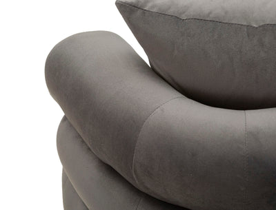 Canapé rembourré gris graphite avec coussins – Canapé 2 places Silvery Plus