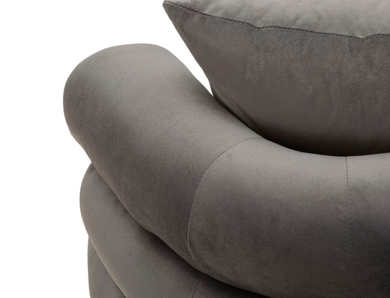 Canapé rembourré gris graphite avec coussins – Canapé 2 places Silvery Plus