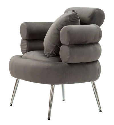 Fauteuil rembourré gris graphite avec coussin – Fauteuil d'appoint Silvery Plus