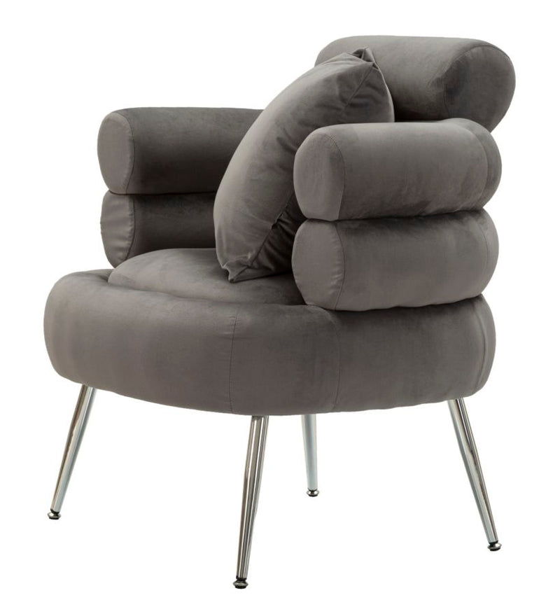 Fauteuil rembourré gris graphite avec coussin – Fauteuil d&
