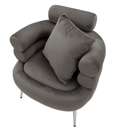 Fauteuil rembourré gris graphite avec coussin – Fauteuil d'appoint Silvery Plus
