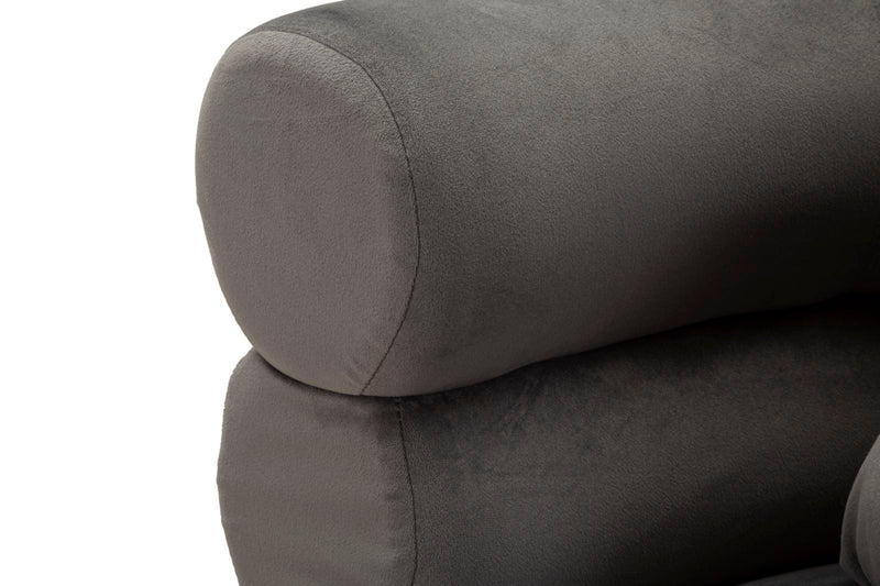 Fauteuil rembourré gris graphite avec coussin – Fauteuil d&