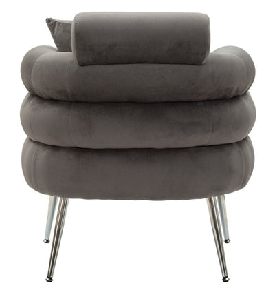 Fauteuil rembourré gris graphite avec coussin – Fauteuil d'appoint Silvery Plus