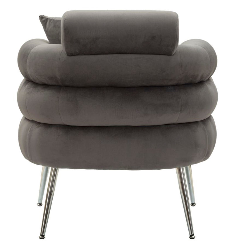 Fauteuil rembourré gris graphite avec coussin – Fauteuil d&