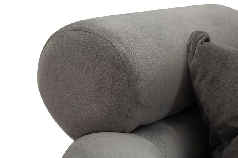 Fauteuil rembourré gris graphite avec coussin – Fauteuil d&
