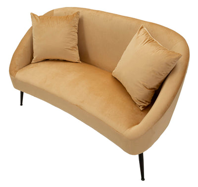 Canapé rembourré beige avec coussins – Canapé 2 places Browy