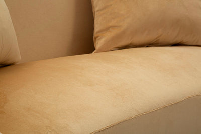 Canapé rembourré beige avec coussins – Canapé 2 places Browy