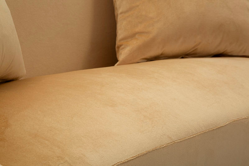 Canapé rembourré beige avec coussins – Canapé 2 places Browy