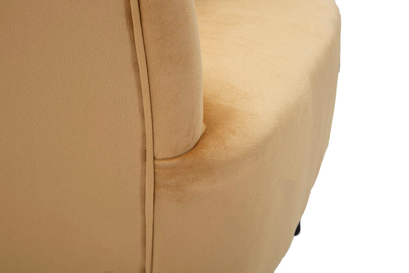 Fauteuil rembourré beige avec coussin – Fauteuil d&