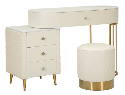 Bureau blanc avec tabouret assorti – Mobilier de chambre Sharon