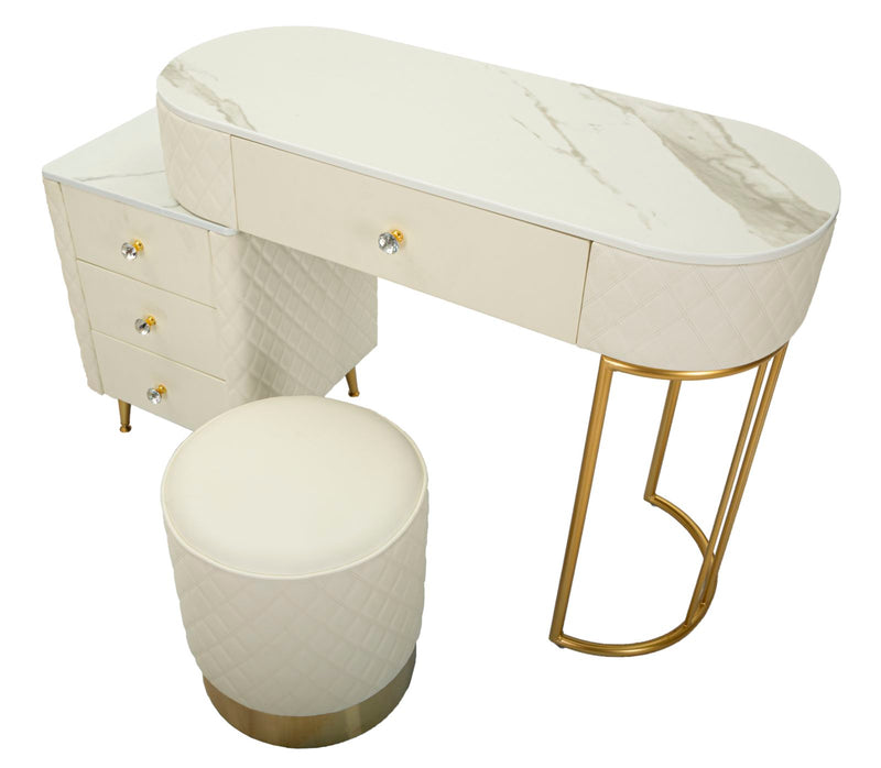 Bureau blanc avec tabouret assorti – Mobilier de chambre Sharon