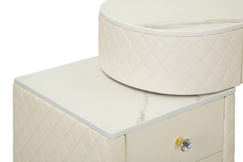 Bureau blanc avec tabouret assorti – Mobilier de chambre Sharon