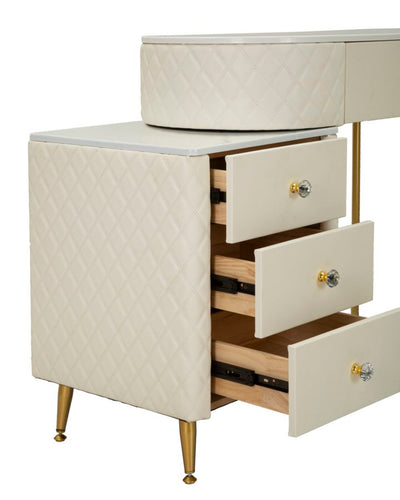 Bureau blanc avec tabouret assorti – Mobilier de chambre Sharon