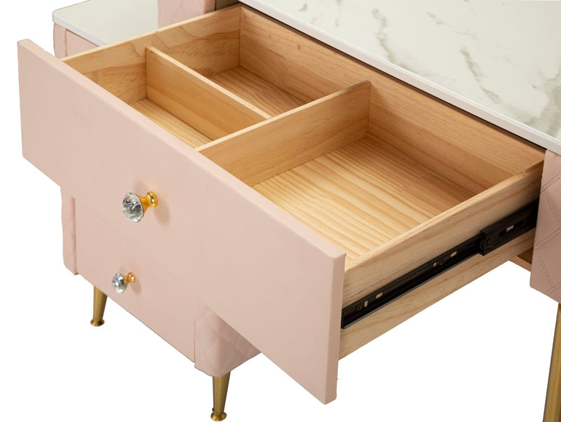 Bureau rose avec tabouret assorti – Mobilier de chambre Sharon