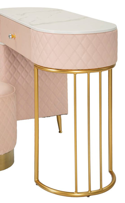 Bureau rose avec tabouret assorti – Mobilier de chambre Sharon