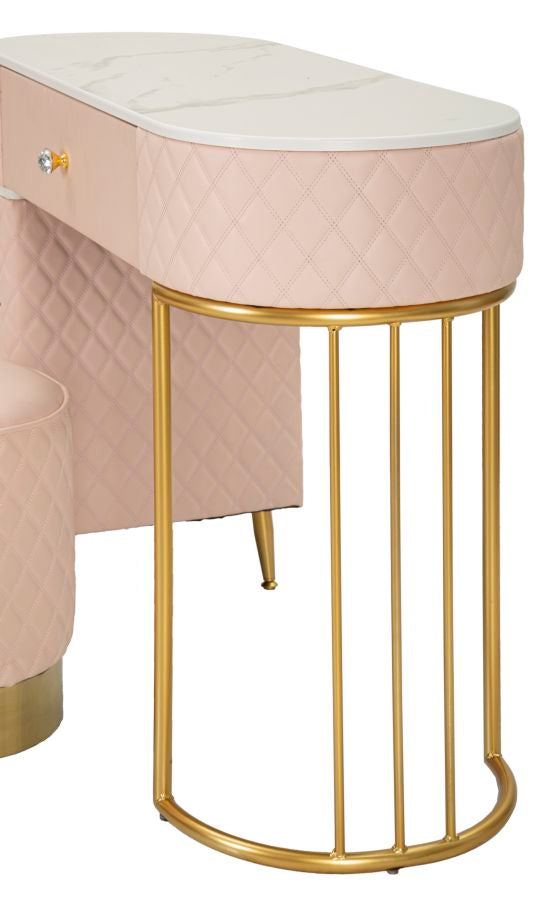 Bureau rose avec tabouret assorti – Mobilier de chambre Sharon