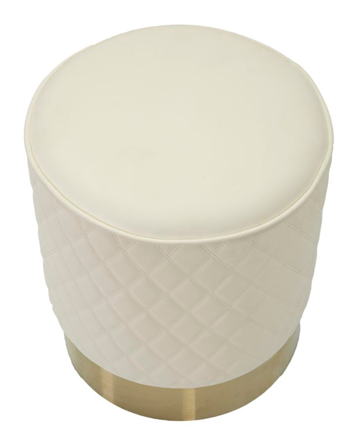 Tabouret rond rembourré avec base dorée – Siège contemporain Sharon