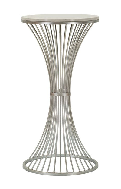 Table d'appoint ronde en marbre artificiel avec base en métal – Funnel Modern Style