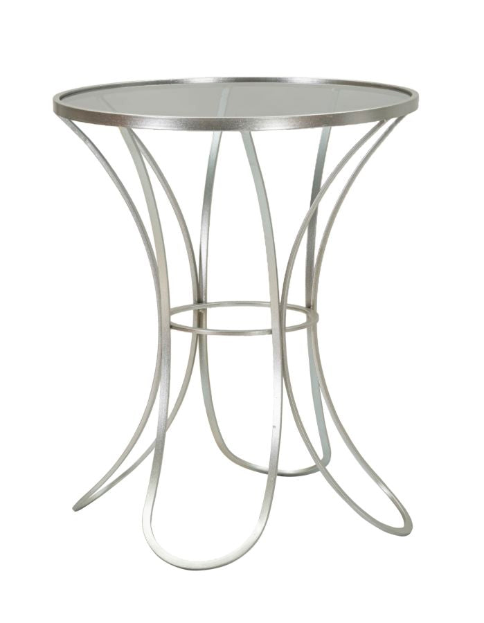 Table basse ronde en verre avec piètement décoratif – Collection Trixy