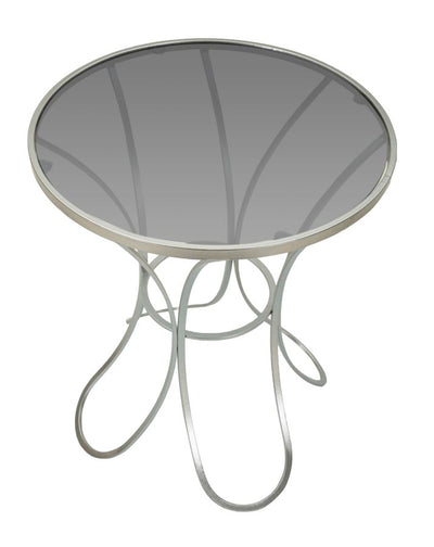 Table basse ronde en verre avec piètement décoratif – Collection Trixy