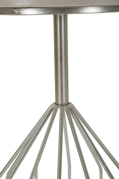 Table d'appoint ronde en marbre artificiel avec base unique – Style contemporain