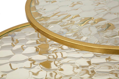 Ensemble de 4 tables d'appoint en métal doré – Collection Noah Modern