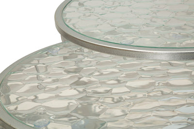 Ensemble de 4 tables d'appoint en métal argenté – Collection Noah Modern