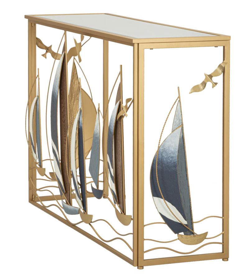 Console en bois avec façade décorée d&