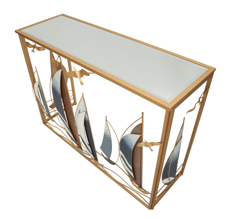 Console en bois avec façade décorée d&