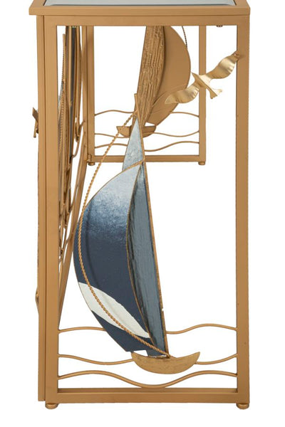 Console en bois avec façade décorée d'une œuvre d'art sur le thème de la voile – Collection Vele