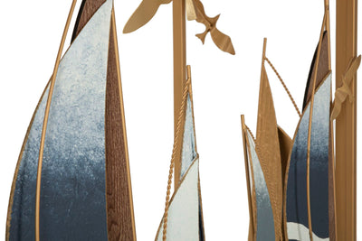 Console en bois avec façade décorée d'une œuvre d'art sur le thème de la voile – Collection Vele